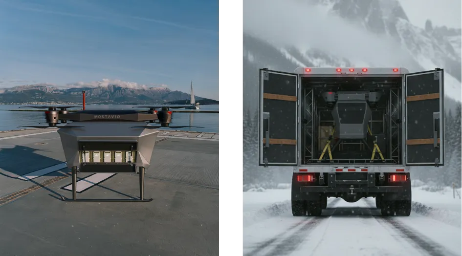 Aeroguardian Battery and Foldable arms for quick deployment Image